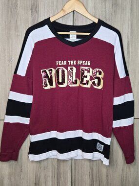 Pink x Florida State Seminoles Sequin Sweater Womens Colorblock Football College